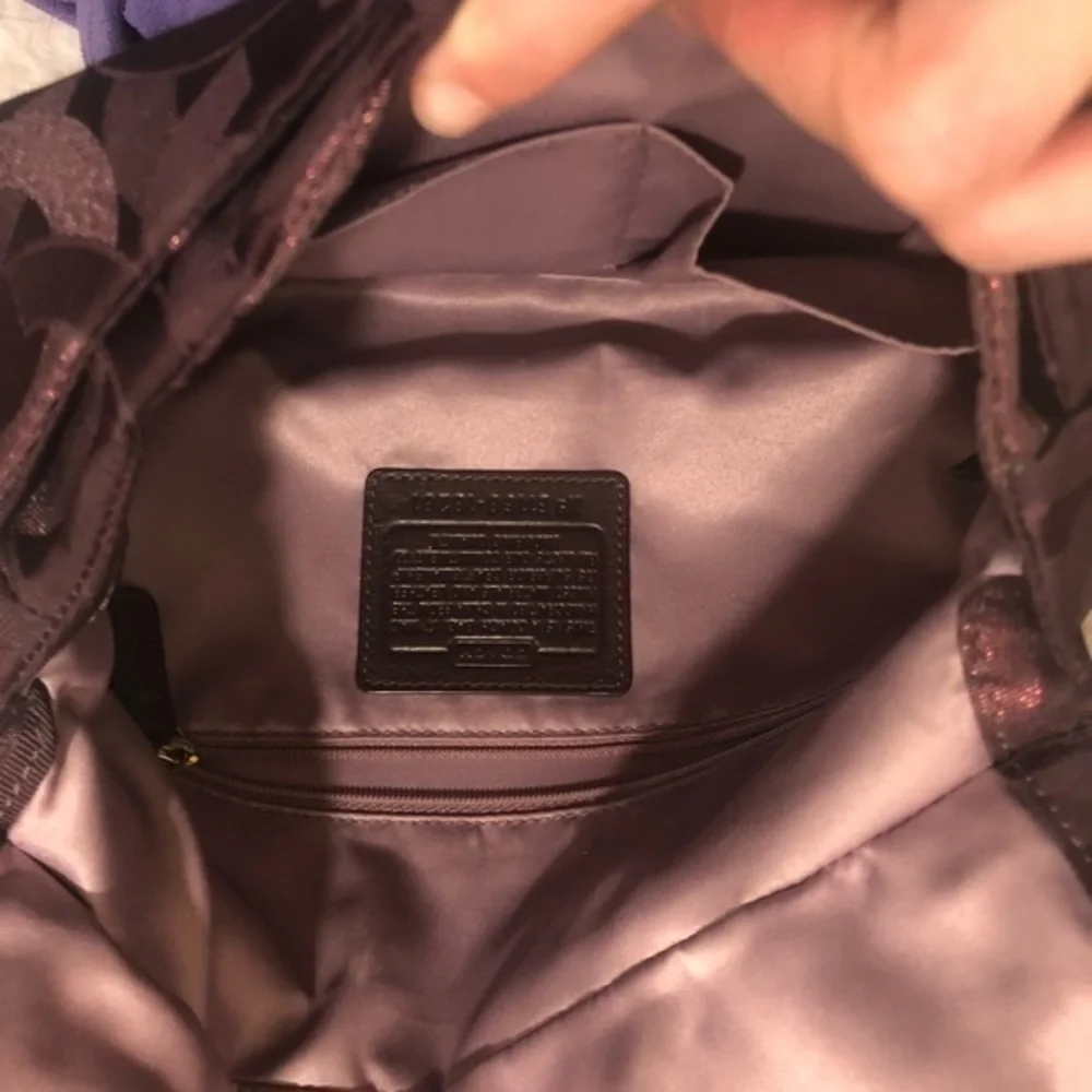 Coach purple chain link kirsten hobo bag